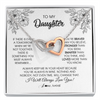 Interlocking Hearts Necklace | Personalized To My Daughter Necklace From Mom Dad Father You're Braver Stronger Smarter Daughter Birthday Christmas Customized Jewelry Gift Box Message Card | teecentury