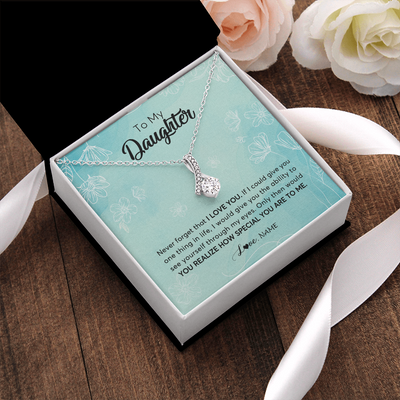 Alluring Beauty Necklace | Personalized To My Daughter Necklace From Mom Dad Flower Never Forget I Love You Daughter Graduation Birthday Christmas Customized Gift Box Message Card | teecentury