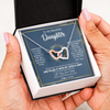 Interlocking Hearts Necklace | Personalized To My Daughter Necklace From Mom Dad Mother How Much You Mean To Me Gift For Daughter Birthday Graduation Christmas Customized Message Card | teecentury