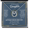 Lucky In Love Necklace | Personalized To My Daughter Necklace From Mom Dad Mother How Much You Mean To Me Gift For Daughter Birthday Graduation Christmas Customized Message Card | teecentury
