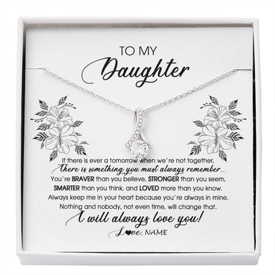 Alluring Beauty Necklace | Personalized To My Daughter Necklace From Mom Dad Mother Not Even Time Floral Daughter Birthday Graduation Christmas Customized Message Card | teecentury