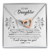 Interlocking Hearts Necklace | Personalized To My Daughter Necklace From Mom Dad Mother Not Even Time Floral Daughter Birthday Graduation Christmas Customized Message Card | teecentury