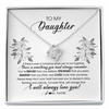 Love Knot Necklace | Personalized To My Daughter Necklace From Mom Dad Mother Not Even Time Floral Daughter Birthday Graduation Christmas Customized Message Card | teecentury