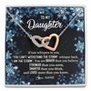 Interlocking Hearts Necklace | Personalized To My Daughter Necklace From Mom Dad Mother Whisper Back I Am The Storm Daughter Jewelry Birthday Graduation Christmas Customized Message Card | teecentury
