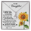 Alluring Beauty Necklace | Personalized To My Daughter Necklace From Mom Mother Sunflower Wood Laugh Love Live Daughter Birthday Graduation Christmas Customized Gift Box Message Card | teecentury