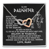 Interlocking Hearts Necklace | Personalized To My Daughter Necklace Viking Never Feel You Are Alone Scandinavian Runes Viking Daughter Birthday Christmas Customized Gift Box Message Card | teecentury