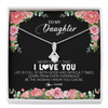 Alluring Beauty Necklace | Personalized To My Daughter Necklace from Dad Father Never Forget I Love You Floral Jewelry for Daughter Birthday Graduation Christmas Customized Message Card | teecentury