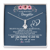 Alluring Beauty Necklace | Personalized To My Daughter Necklace from Mom Dad Mother Believe In Yourself Daughter Birthday Graduation Christmas Customized Message Card | teecentury
