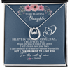 Lucky In Love Necklace | Personalized To My Daughter Necklace from Mom Dad Mother Believe In Yourself Daughter Birthday Graduation Christmas Customized Message Card | teecentury