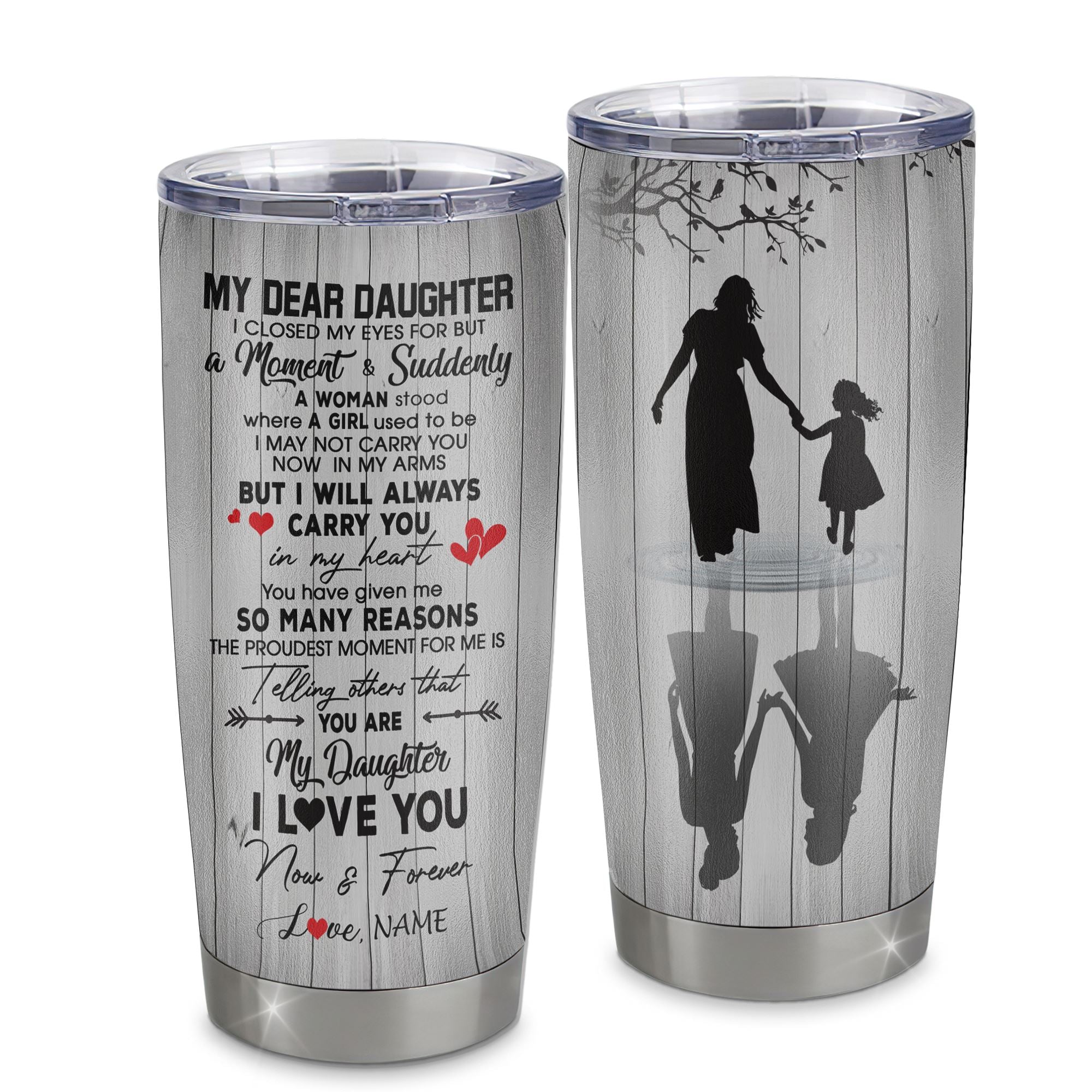 Personalized To My Daughter Nephew From Mom Mother Stainless Steel Cup I Love You Letters For Her Daughter Birthday Graduation Christmas Travel Mug | teecentury