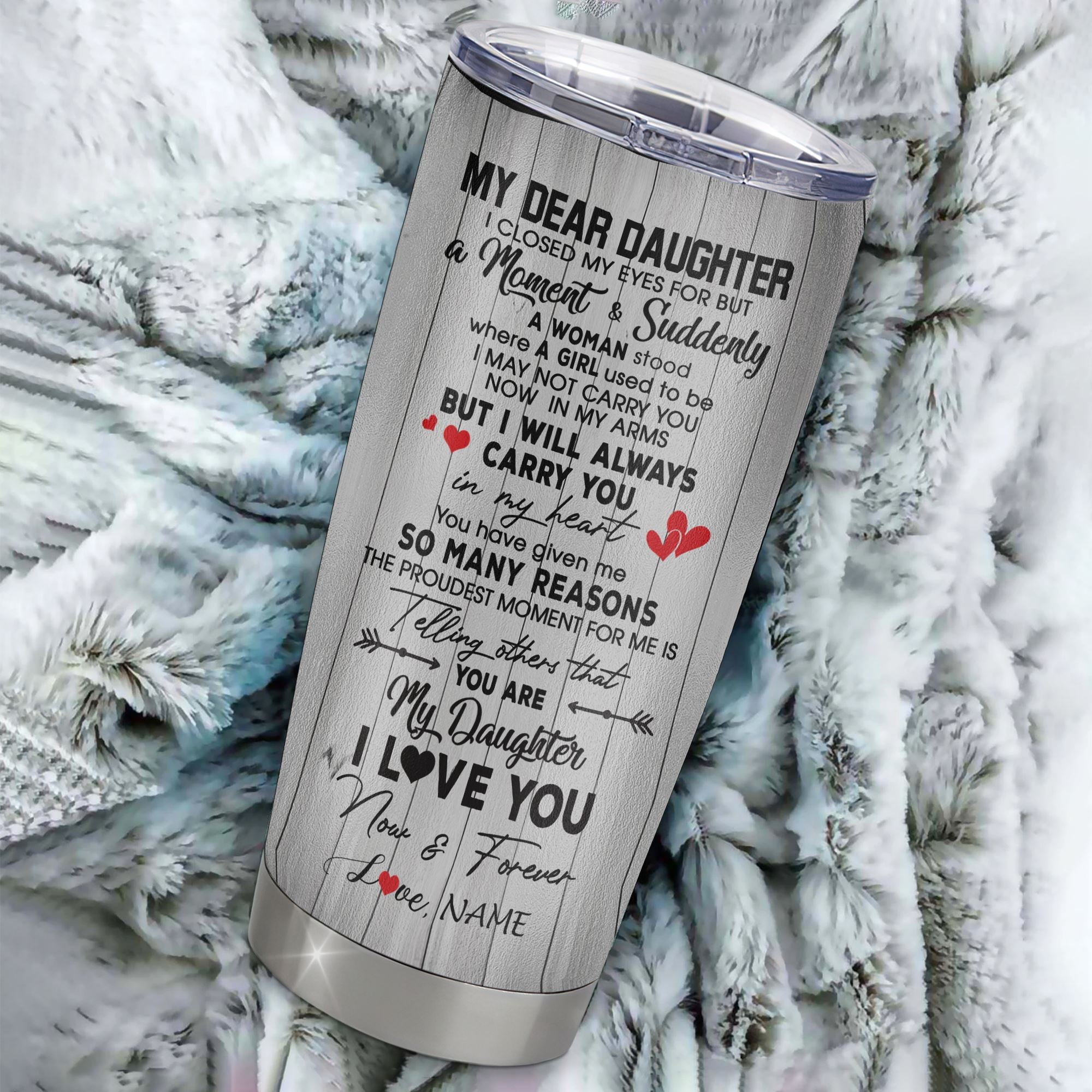 Personalized To My Daughter Nephew From Mom Mother Stainless Steel Cup I Love You Letters For Her Daughter Birthday Graduation Christmas Travel Mug | teecentury