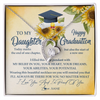 Forever Love Necklace | Personalized To My Daughter On Her Graduation Day Necklace Flower I Love You I'm Proud Of You Class of 2022 Daughter Jewelry Customized Gift Box Message Card | teecentury
