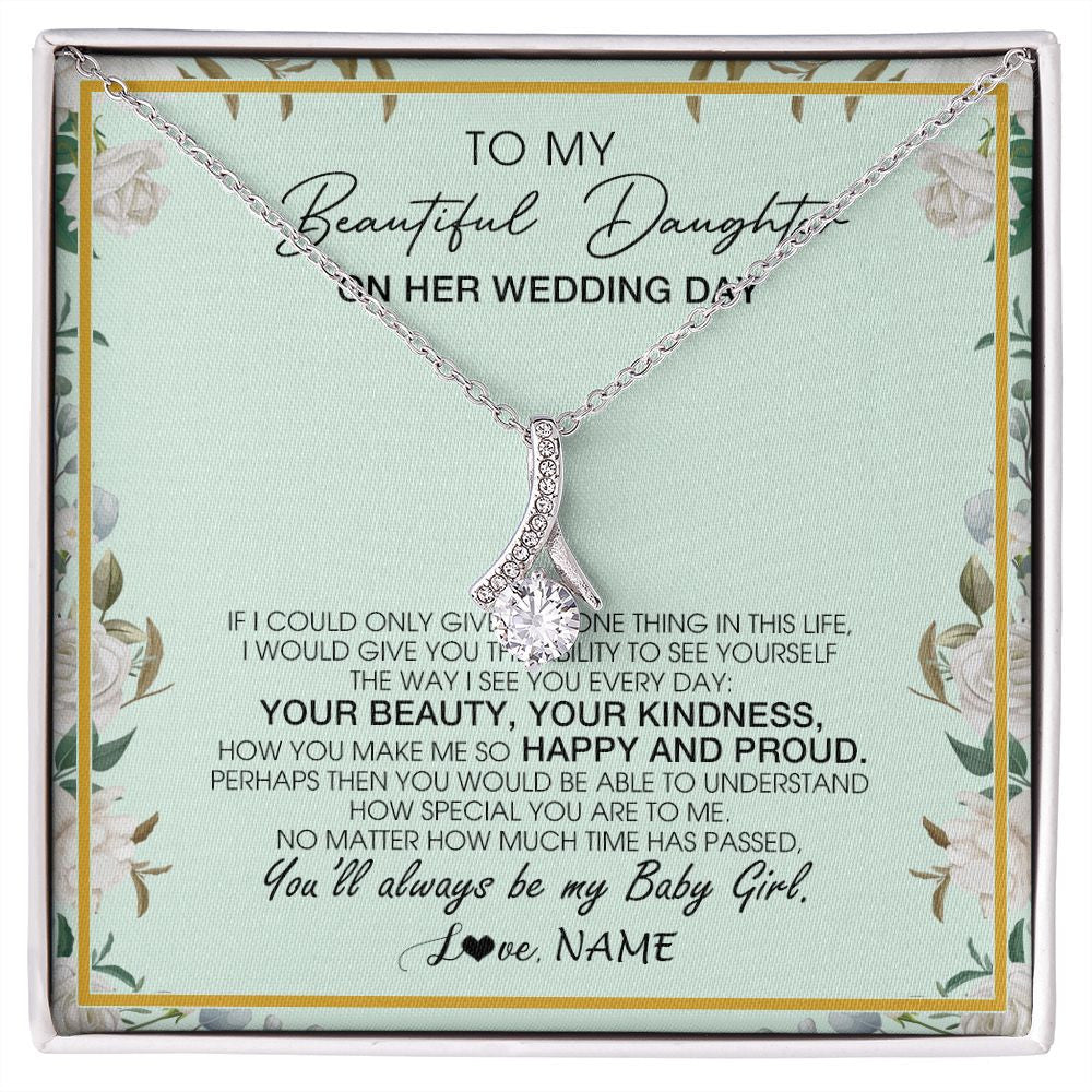 Alluring Beauty Necklace | Personalized To My Daughter On Her Wedding Day Wedding Day Necklace From Mom Mother To Daughter Bride For Wedding Day Customized Gift Box Message Card | teecentury