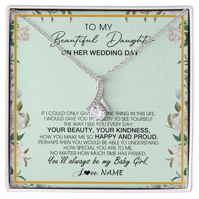 Alluring Beauty Necklace | Personalized To My Daughter On Her Wedding Day Wedding Day Necklace From Mom Mother To Daughter Bride For Wedding Day Customized Gift Box Message Card | teecentury