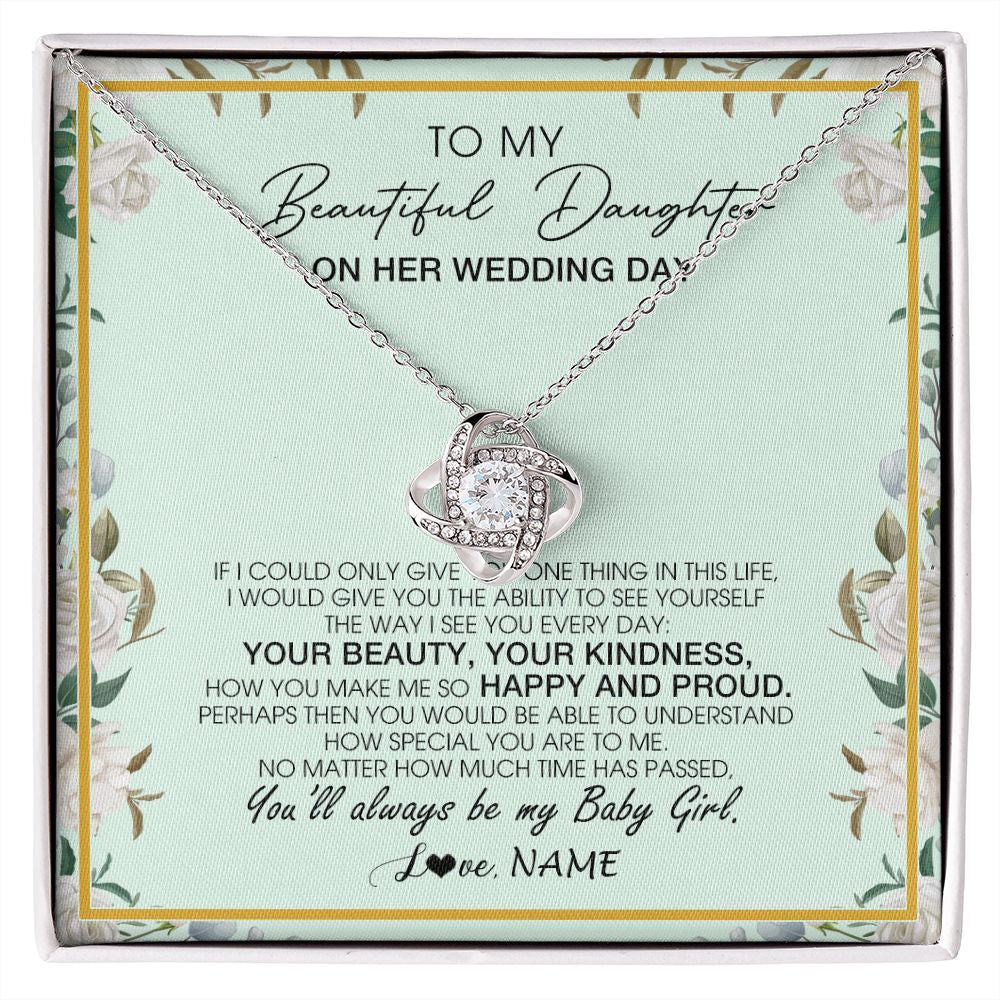 Love Knot Necklace | Personalized To My Daughter On Her Wedding Day Wedding Day Necklace From Mom Mother To Daughter Bride For Wedding Day Customized Gift Box Message Card | teecentury