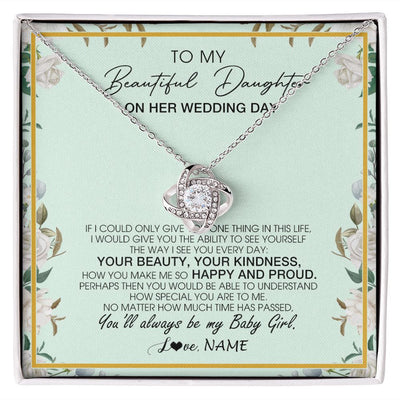 Love Knot Necklace | Personalized To My Daughter On Her Wedding Day Wedding Day Necklace From Mom Mother To Daughter Bride For Wedding Day Customized Gift Box Message Card | teecentury
