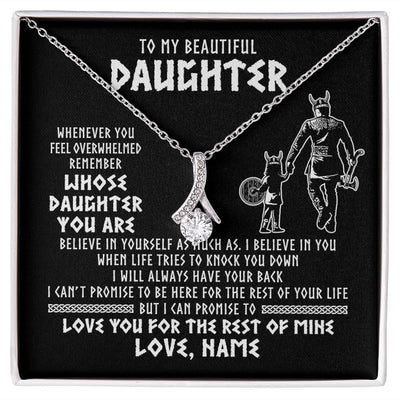 Alluring Beauty Necklace | Personalized To My Daughter Viking Necklace Whenever You Feel Overwhelmed Daughter Birthday Christmas Jewelry Customized Gift Box Message Card | teecentury