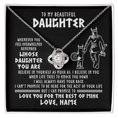 Love Knot Necklace | Personalized To My Daughter Viking Necklace Whenever You Feel Overwhelmed Daughter Birthday Christmas Jewelry Customized Gift Box Message Card | teecentury