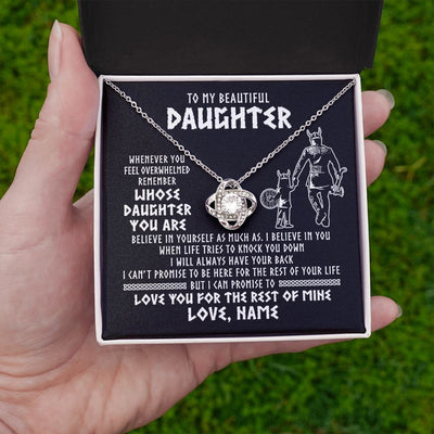 Love Knot Necklace | Personalized To My Daughter Viking Necklace Whenever You Feel Overwhelmed Daughter Birthday Christmas Jewelry Customized Gift Box Message Card | teecentury