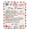Personalized To My Fiance Blanket Air Mail Letter I Love You Fiance For Him Birthday Anniversary Valentines Day Christmas Fleece Throw Blanket | teecentury