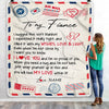 Personalized To My Fiance Blanket Air Mail Letter I Love You Fiance For Him Birthday Anniversary Valentines Day Christmas Fleece Throw Blanket | teecentury