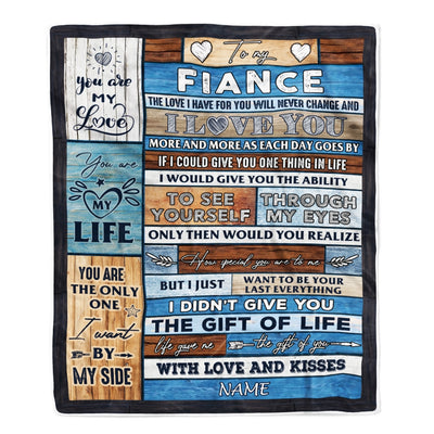 Personalized To My Fiance Blanket From Fiancee Wood I Love You More And More Fiance Anniversary Valentines Day For Him Christmas Fleece Throw Blanket Blanket | Teecentury.com