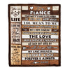 Personalized To My Fiance Blanket From Fiancee Wood You Meaning To Me Love You Fiance Anniversary Valentines Day For Her Christmas Fleece Throw Blanket Blanket | Teecentury.com