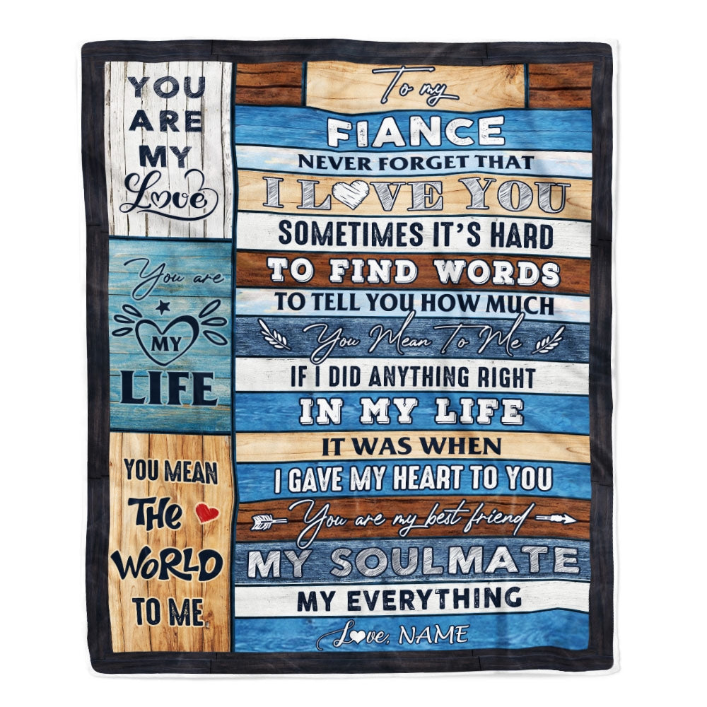 Personalized To My Fiance Blanket Never Forget I Love You Fiance Birthday Anniversary Wedding Valentines Day Christmas Customized Bed Fleece Throw Blanket | teecentury