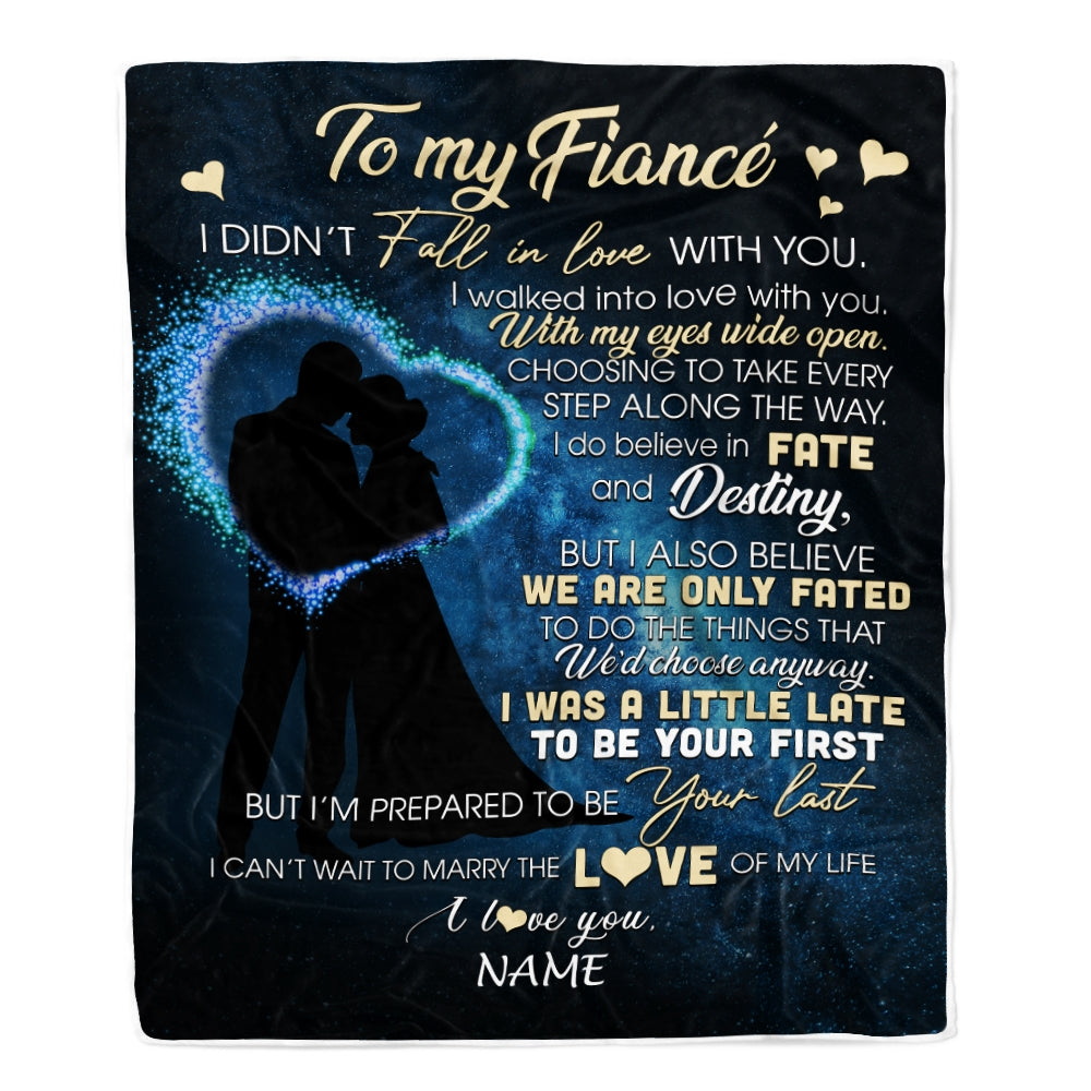 Personalized To My Fiance Blankets Fall In Love With You Future Husband Fiance Birthday Valentine's Day Christmas Customized Fleece Blanket Blanket | Teecentury.com