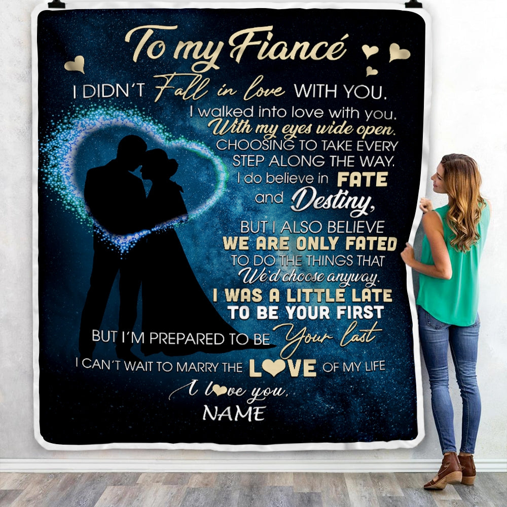 Personalized To My Fiance Blankets Fall In Love With You Future Husband Fiance Birthday Valentine's Day Christmas Customized Fleece Blanket Blanket | Teecentury.com