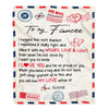 Personalized To My Fiancee Blanket Air Mail Letter I Love You Fiancee For Her Birthday Anniversary Valentines Day Christmas Fleece Throw Blanket | teecentury