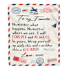 Personalized To My Fiancée Blanket From Fiancé Big Hug Air Mail Letter Fiancée Birthday Anniversary Valentine's Day Christmas Gift Bed Fleece Throw Blanket Blanket | Teecentury.com