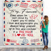 Personalized To My Fiancee Blanket From Fiance I Love You Hugs Air Mail Letter Birthday Valentine Christmas Wedding Anniversary Customized Fleece Blanket Blanket | Teecentury.com