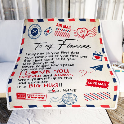 Personalized To My Fiancee Blanket From Fiance Love You Forever Always Airmail Letter Birthday Valentine Christmas Customized Fleece Blanket Blanket | Teecentury.com