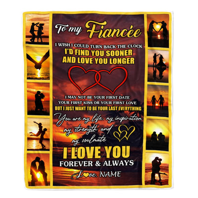 Personalized To My Fiancee Blanket From Fiance Name Sunset I Love You Birthday Anniversary Valentine's Day Christmas Gift Bed Quilt Fleece Throw Blanket Blanket | Teecentury.com