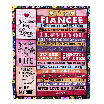 Personalized To My Fiancee Blanket From Fiance Wood I Love You More And More Soulmate Fiancee Anniversary Valentines Day Christmas Fleece Throw Blanket Blanket | Teecentury.com