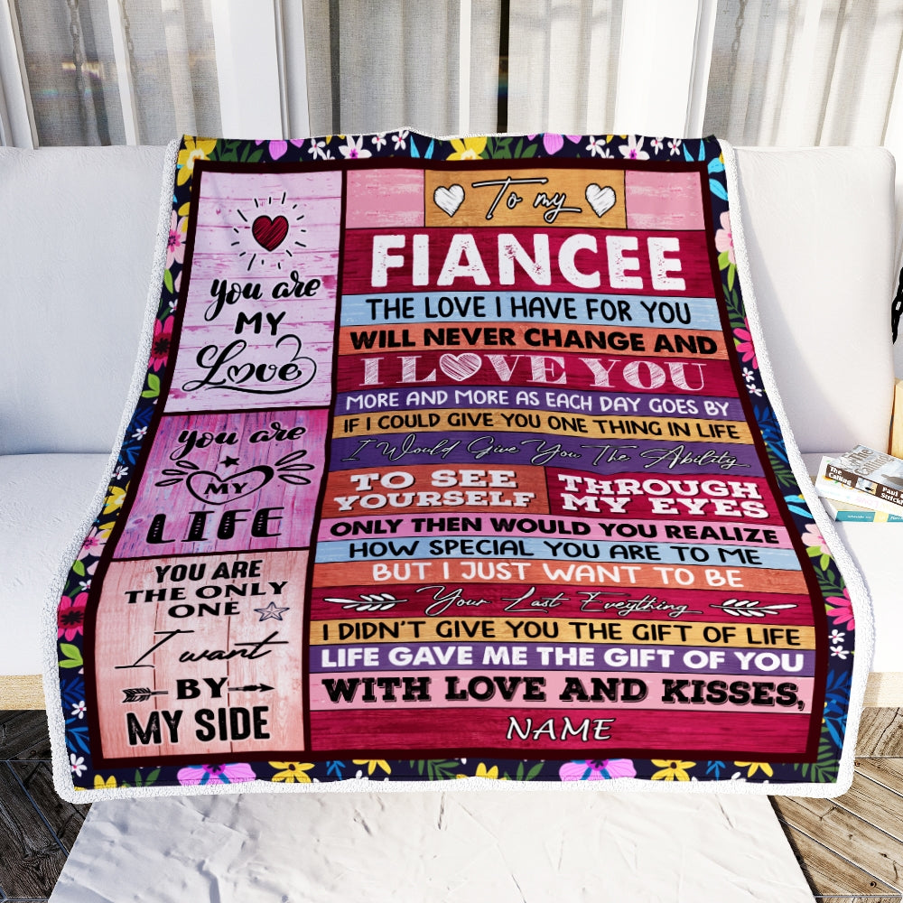 Personalized To My Fiancee Blanket From Fiance Wood I Love You More And More Soulmate Fiancee Anniversary Valentines Day Christmas Fleece Throw Blanket Blanket | Teecentury.com