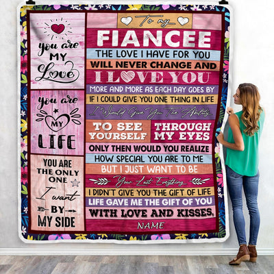 Personalized To My Fiancee Blanket From Fiance Wood I Love You More And More Soulmate Fiancee Anniversary Valentines Day Christmas Fleece Throw Blanket Blanket | Teecentury.com