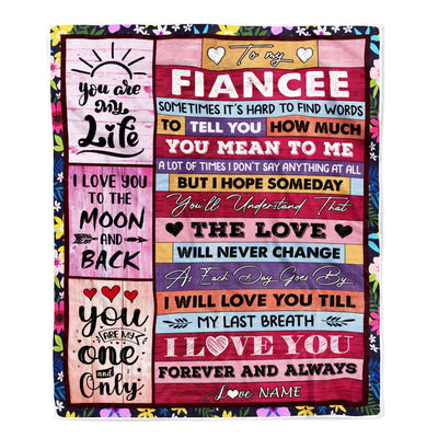 Personalized To My Fiancee Blanket From Fiance Wood Never Forget That I Love You Fiancee Anniversary Valentines Day For Her Christmas Fleece Throw Blanket Blanket | Teecentury.com