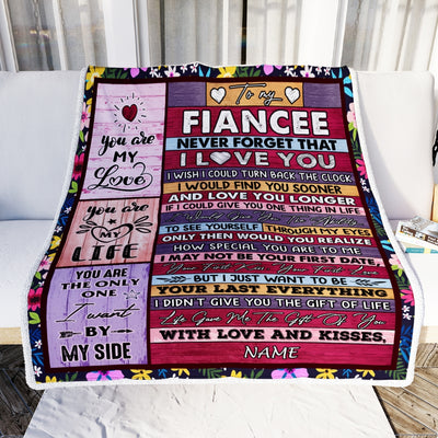 Personalized To My Fiancee Blanket From Fiance Name Wood Never Forget That I Love You Fiancee Anniversary Valentines Day Wedding Christmas Fleece Throw Blanket Blanket | Teecentury.com