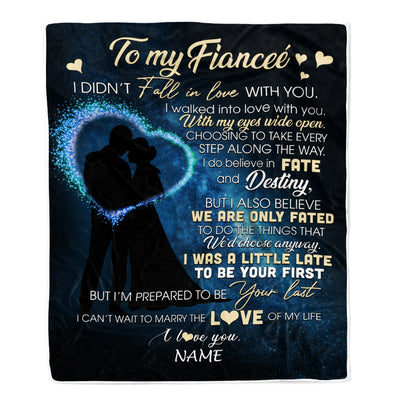 Personalized To My Fiancee Blankets Fall In Love With You Future Wife Fiancee Birthday Valentine's Day Christmas Customized Fleece Blanket Blanket | Teecentury.com
