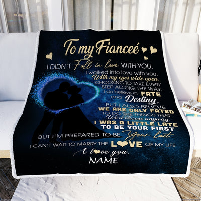 Personalized To My Fiancee Blankets Fall In Love With You Future Wife Fiancee Birthday Valentine's Day Christmas Customized Fleece Blanket Blanket | Teecentury.com