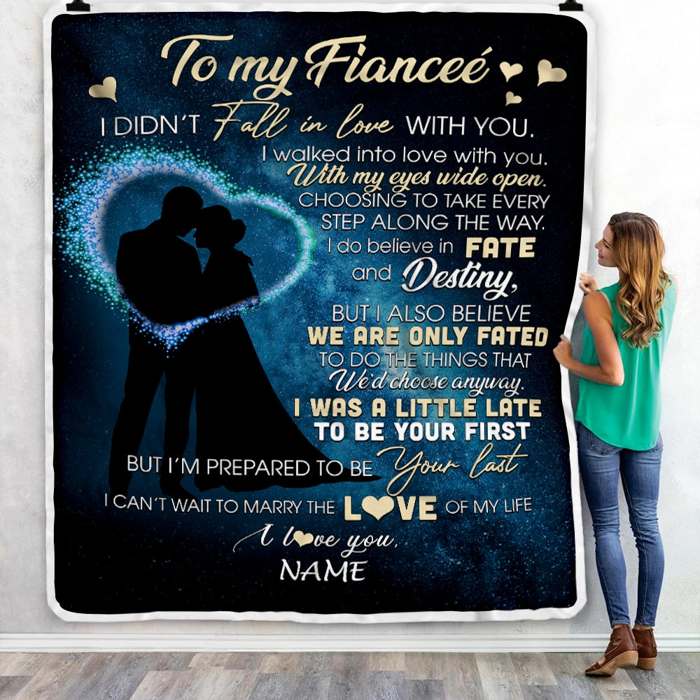 Personalized To My Fiancee Blankets Fall In Love With You Future Wife Fiancee Birthday Valentine's Day Christmas Customized Fleece Blanket Blanket | Teecentury.com