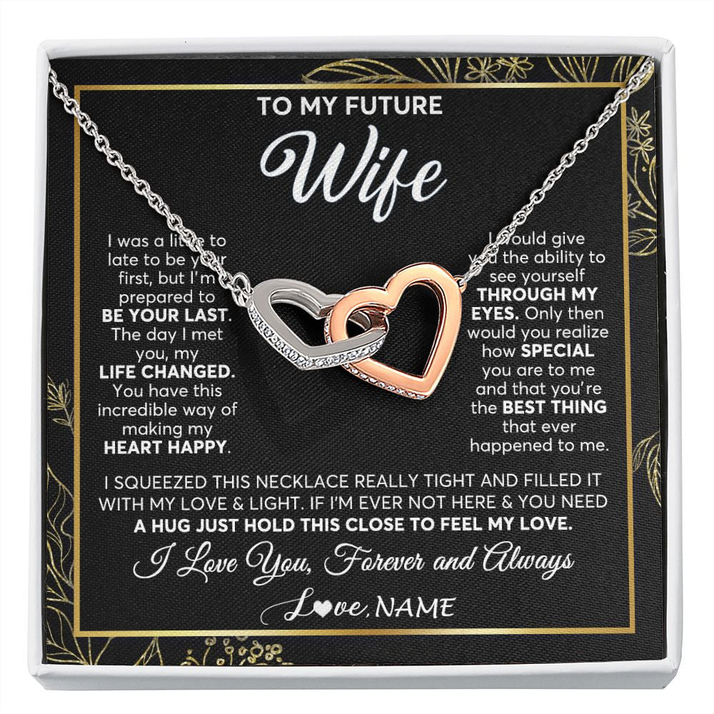 Personalized To My Future Wife Necklace From Husband My Love Fiancee Wife Birthday Anniversary Valentines Day Christmas Customized Gift Box Message Card Teecentury