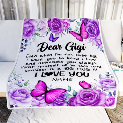 Personalized To My Gigi Blanket From Granddaughter Grandson Butterfly Love And Appreciate Gigi Birthday Mothers Day Christmas Customized Fleece Blanket | teecentury