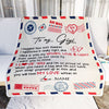 Personalized To My Gigi Blanket From Grandkids Grandson Air Mail Letter I Love You Gigi Birthday Mothers Day Christmas Customized Fleece Throw Blanket | teecentury