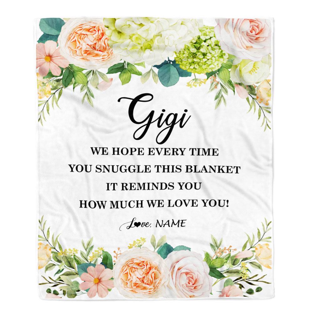Personalized To My Gigi Blanket From Grandkids How Much We Love You Flower Gigi Birthday Mothers Day Christmas Customized Fleece Throw Blanket | teecentury