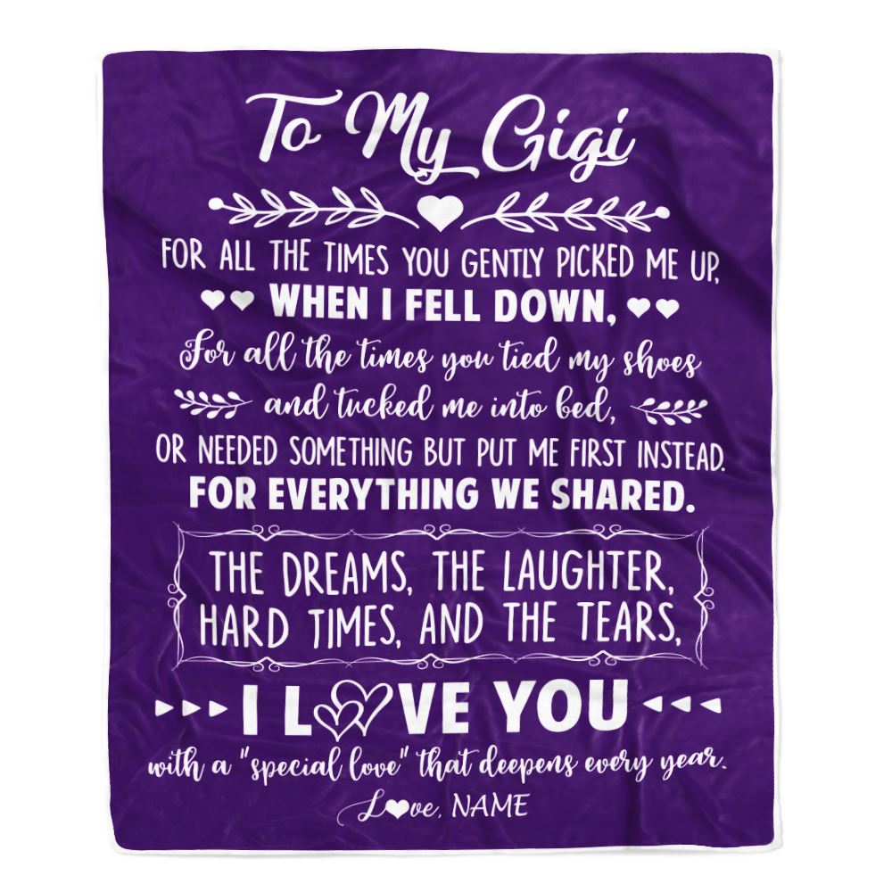 Personalized To My Gigi Blanket From Grandkids I Love You With A Special Love Gigi Birthday Mothers Day Christmas Customized Fleece Throw Blanket | teecentury