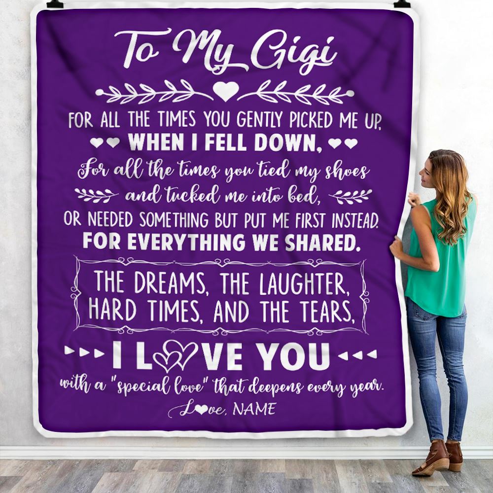 Personalized To My Gigi Blanket From Grandkids I Love You With A Special Love Gigi Birthday Mothers Day Christmas Customized Fleece Throw Blanket | teecentury