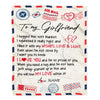 Personalized To My Girlfriend Blanket Air Mail Letter I Love You Girlfriend For Her Birthday Valentines Day Christmas Fleece Throw Blanket | teecentury